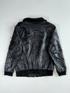 Vintage Dimitri Black Leather Cargo Bomber Jacket (XL)