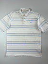 Nike Golf Striped Polo — White & Blue (XL)