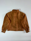 Vintage Genuine Suede Leather Trucker Jacket  Tan Brown (S)