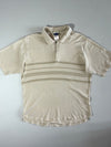 Adidas Golf Striped Quarter-Zip Polo – Beige (L)