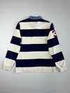 U.S. Polo Assn. Navy & Grey Rugby Stripe Shirt – Chambray Collar (L)