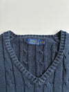 Polo Ralph Lauren Cable Knit V-Neck Sweater – Navy (XS)