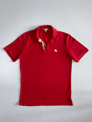 Burberry Brit | Nova Check Placket Polo | Red (L)