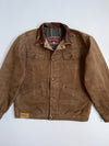 ZThe Heritage Vintage Marlboro Classics Hard Cotton Canvas  Leather Collar  Work Jacket (RARE) (L/XL)