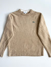 Lacoste Camel Beige Wool Blend Crewneck Sweater (S)