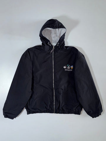 Disneyland Embroidered Fleece-Lined Hooded Windbreaker – Black, Size (M)