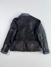 Vintage Two-Tone Leather Motorcycle Jacket (XL)