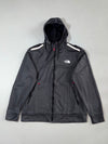 Vintage The North Face Dark Grey Grid Fleece Zip-Up Hoodie (L)