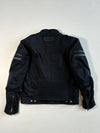 Richa Vintage Line Cotton Café Racer Motorcycle Jacket Black, Leather Stripe Sleeves, Plaid Lining, fully padded (S)