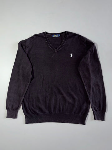 Polo Ralph Lauren V-Neck Knit Sweater – Black (L)
