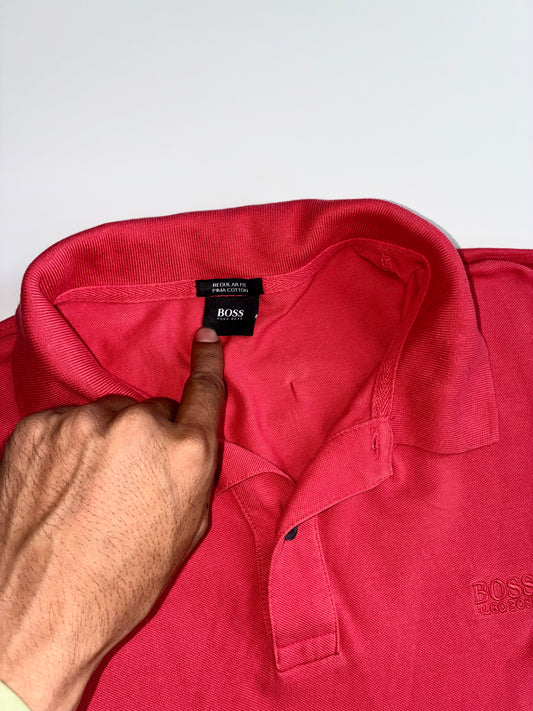 Hugo Boss Polo — Coral Red Regular Fit Pima Cotton (Xl)