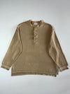 Vintage Calvin Klein Jeans Tan Henley Long Sleeve Shirt (XL)