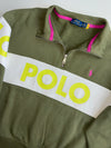 Polo Ralph Lauren Olive Quarter Zip Spellout Sweatshirt (XL)