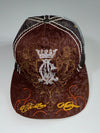 Vintage Y2K Christian Audigier Crown & Lions Embroidered Trucker Hat – Brown (Adjustable)