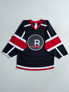 Athletic Knit Hockey Jersey – Black x Red (2XL)