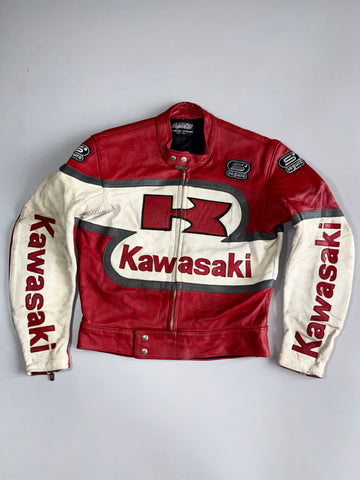 Vintage Segura X Kawasaki Original Pure Leather Racing Jacket - Made In France (M)