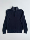 Tommy Hilfiger Navy Quilted Yoke Quarter-Zip Knit Sweater (L)