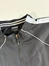 Y2K Nike Black Track Jacket – White Shoulder Stripes, Mini Swoosh (XL)
