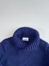 Stone Island Navy Ribbed Shawl Collar Knit Sweater(S)