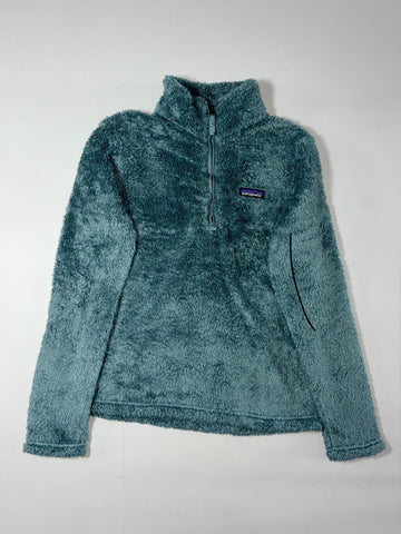 Patagonia Los Gatos Style High Pile Fleece Quarter Zip Pullover  Teal Green  (M)