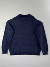 Lacoste Navy Relaxed Fit Wool Sweater with Tonal Croc Logo (L)