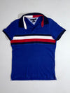 Tommy Hilfiger Flag Stripe Slim Fit Polo T-Shirt – Royal Blue/Navy (XS)