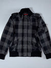 Big Train Daruma Wafuu Buffalo Plaid Wool Bomber Jacket – Grey/Black, Size (M)