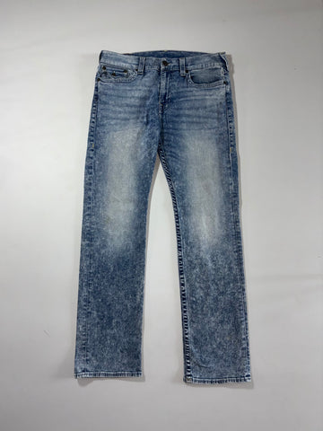 True Religion Ricky Relaxed Straight Light Wash Jeans (W:37) (L:46)