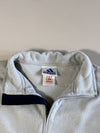 Adidas Light Grey Quarter-Zip Pullover with Three-Stripes Sleeves (2XL)