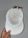 EDC by Esprit White Cap – Tonal Floral Embroidery, Leather Strap Back (Adjustable)