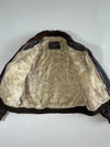 Cooper USA Brown Leather Bomber with Sherpa Collar (L)