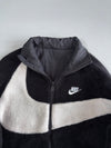 Nike Storm-Fit Big Swoosh Reversible Sherpa / Nylon Bomber Jacket Black (L)