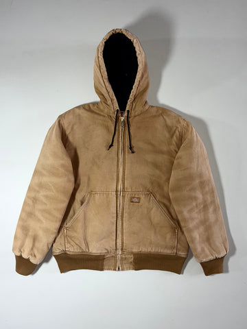Vintage Dickies Tan Hooded Canvas Work Jacket (XL)