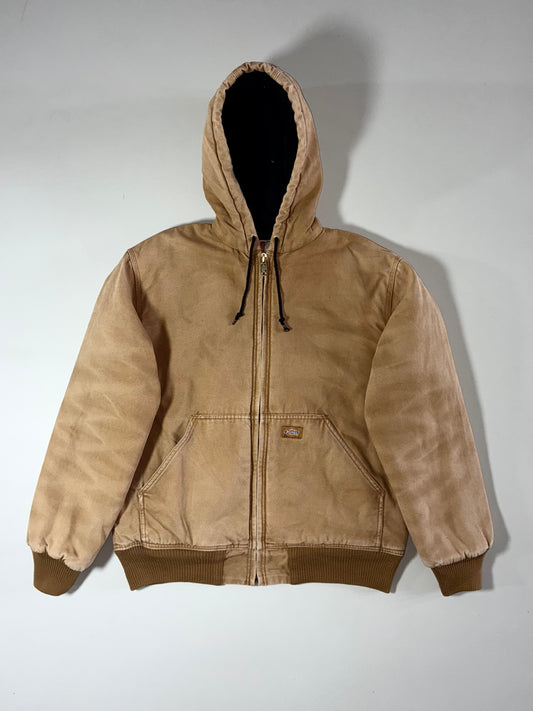 Vintage Dickies Tan Hooded Canvas Work Jacket (XL)