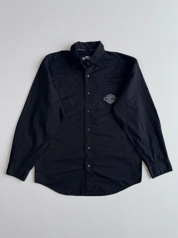 Harley-Davidson Motor Cycles Bar & Shield Button-Up Shirt Black(L)