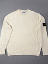 Stone Island Cream White Wool Crewneck Sweater – Compass Badge (M)