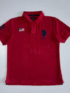U.S.Polo Assn. USPA Big Pony Polo Shirt | Red American Flag Patch Short Sleeve Cotton (XL)