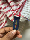 Vintage 90s Polo Ralph Lauren Breton Stripe Knit Sweater – White/Red (XL/2XL)