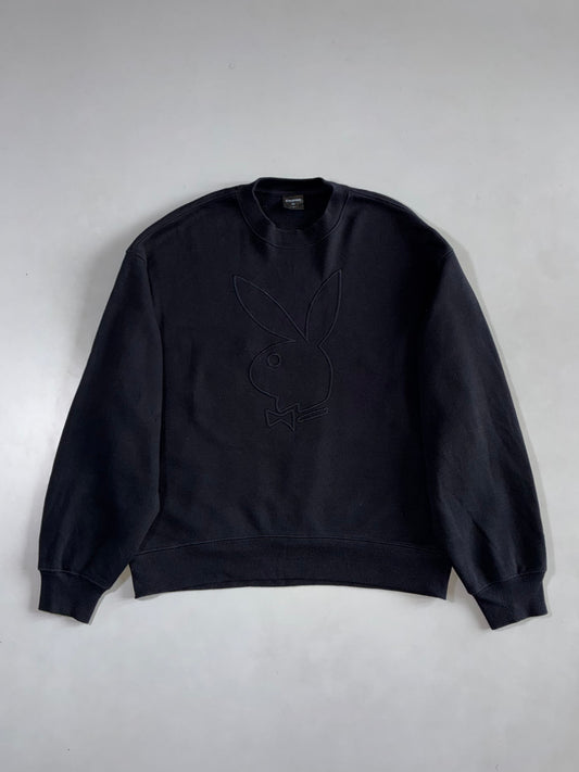 Playboy x GU Black Tonal Bunny Logo Sweatshirt (M)