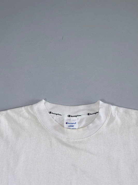 Champion White Script Logo T-Shirt – Size (XL)