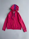 Adidas Pink Zip-Up Hoodie with Blue 3-Stripes (S)