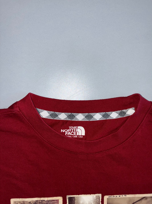 The North Face Vintage Postcard Photo Collage Long Sleeve Tee Burgundy (M)