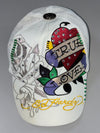 Ed Hardy Trucker Cap – White Rhinestone “True Love” (Adjustable)