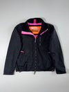 Superdry Windhiker Women's Black & Pink Fleece-Lined Wind heater Jacket Women’s (S/M)