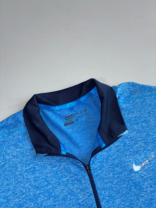 Nike Golf Dri-FIT Blue Quarter Zip Performance Tee (L)