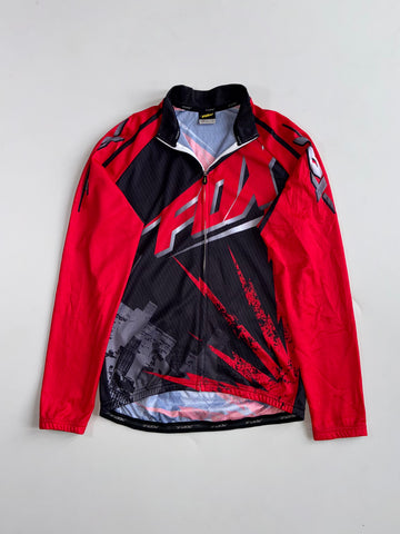 Fox Red & Black Long Sleeve Cycling Jersey (S/M)