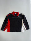 Reebok Vector Logo Colorblock Piped Collar Full-Zip Track Jacket Black Red White (XL/2XL)