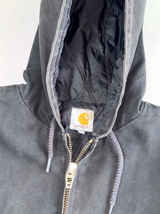 Carhartt Active Jacket Quilted Lined Hooded Duck Canvas  Black (XL)