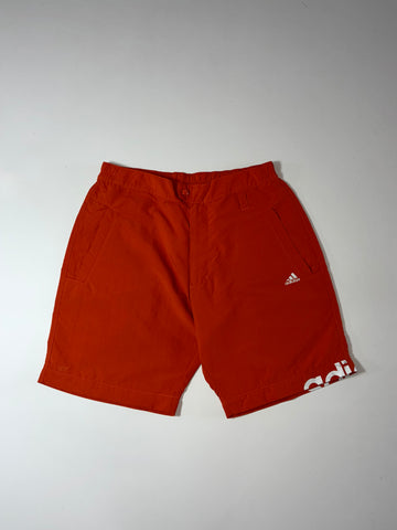 Vintage 2002 Adidas Orange Nylon Shorts (W:32) (L:19)