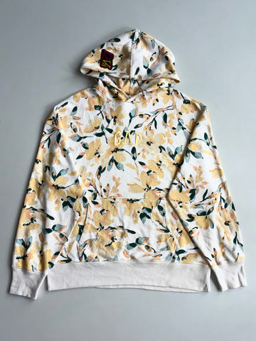 Gap Cream Floral Print Arch Logo Hoodie (XL)